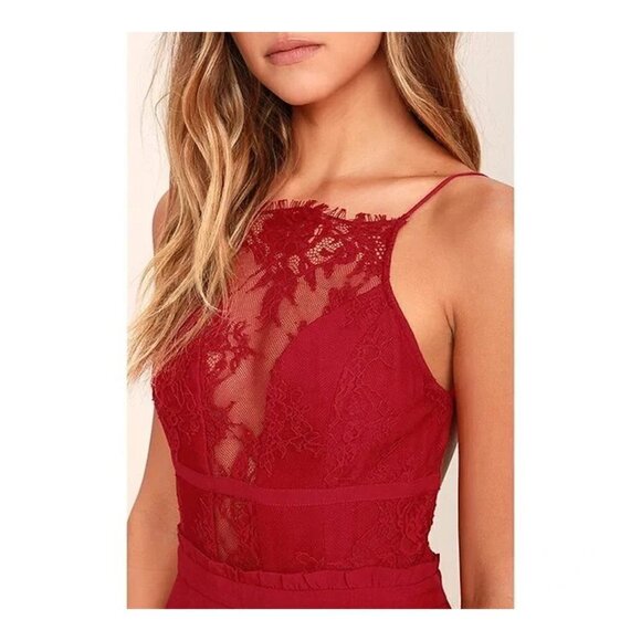 NBD Stephania Red Lace Backless Maxi Dress - Picture 6 of 11